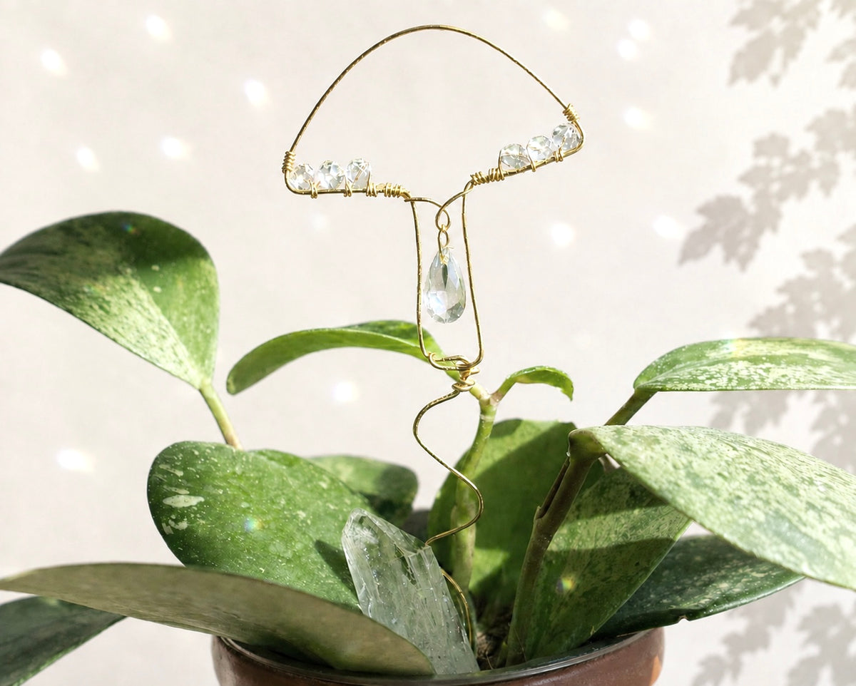 Gold Mushroom Suncatcher Stake